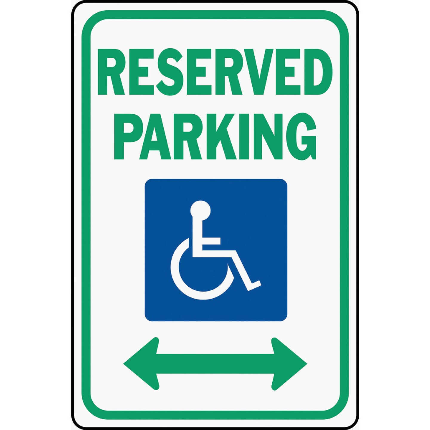 Hy-Ko Heavy-Duty Aluminum Sign, Reserved Parking Handicap Image 1