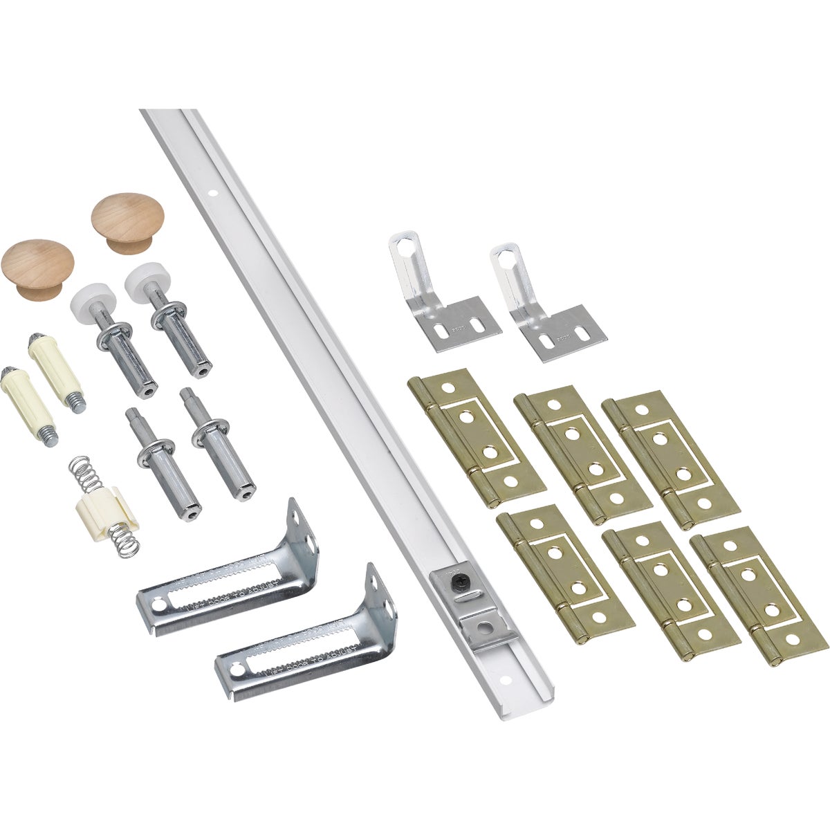 National Hardware 72 In. White Folding Door Hardware Set