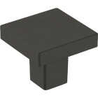 Amerock Monument 1.1875 In. Square Matte Black Cabinet Knob (6-Pack) Image 1
