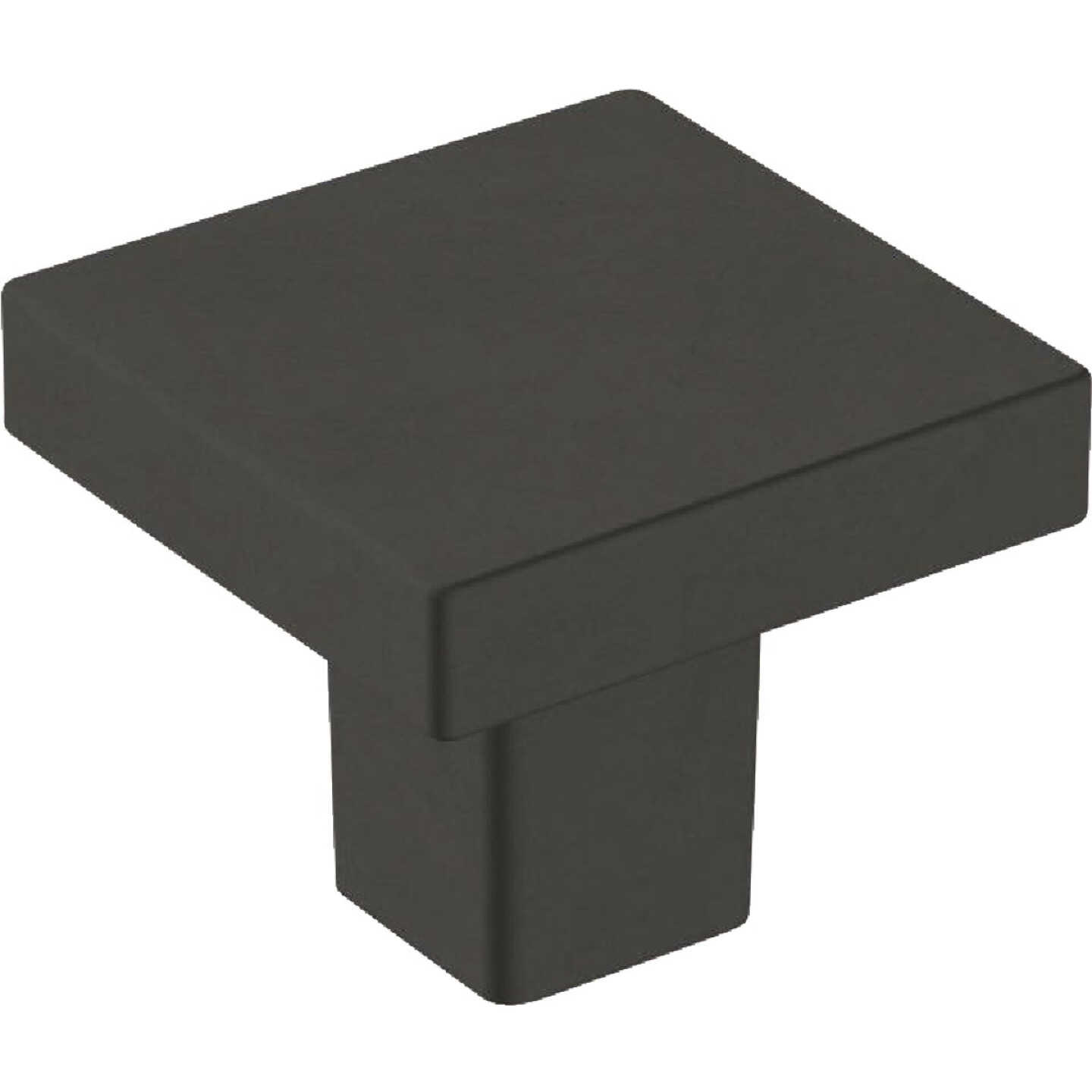 Amerock Monument 1.1875 In. Square Matte Black Cabinet Knob (6-Pack) Image 1