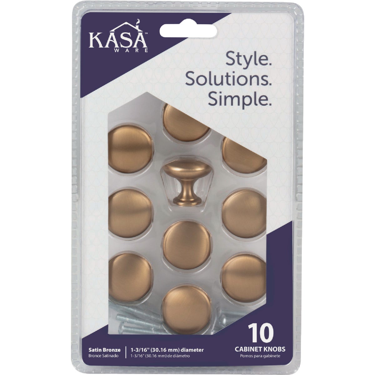 KasaWare 1-3/16 In. Diameter Satin Bronze Cabinet Knob (10-Pack) Image 2
