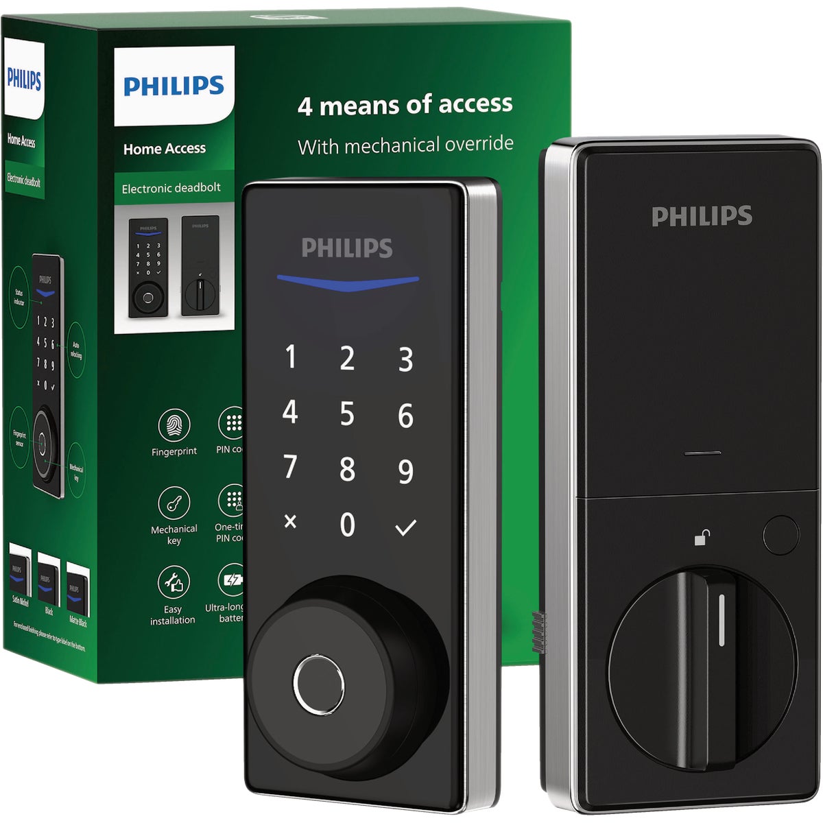 Philips Smart Lock Electronic Deadbolt, Satin Nickel