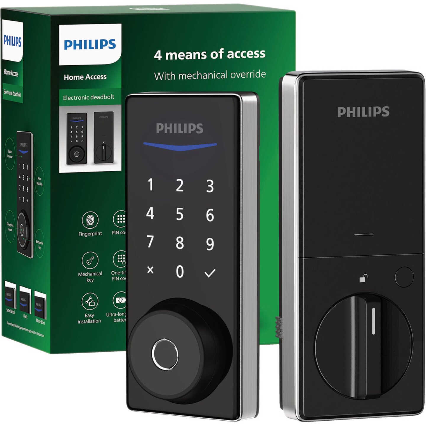 Philips Smart Lock Electronic Deadbolt, Satin Nickel Image 1