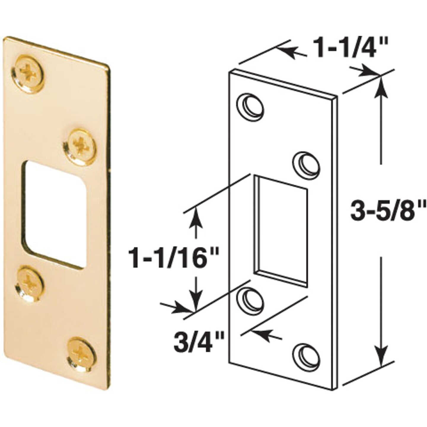 Defender Security Brass 1-1/4 In. Security Strike Plate Image 1