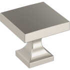 Amerock Pedestal 1.0625 In. Square Satin Nickel Knob Image 1