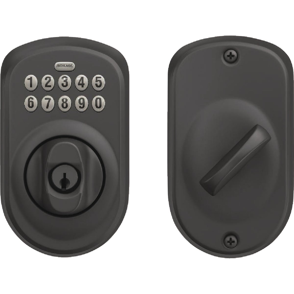 Schlage Plymouth Matte Black Electronic Lock Keypad Deadbolt Image 4