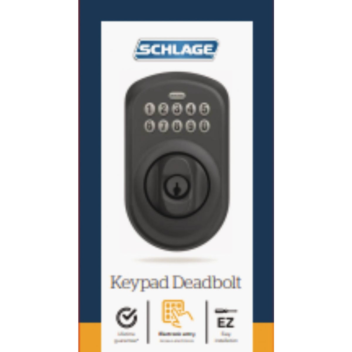 Schlage Plymouth Matte Black Electronic Lock Keypad Deadbolt Image 2