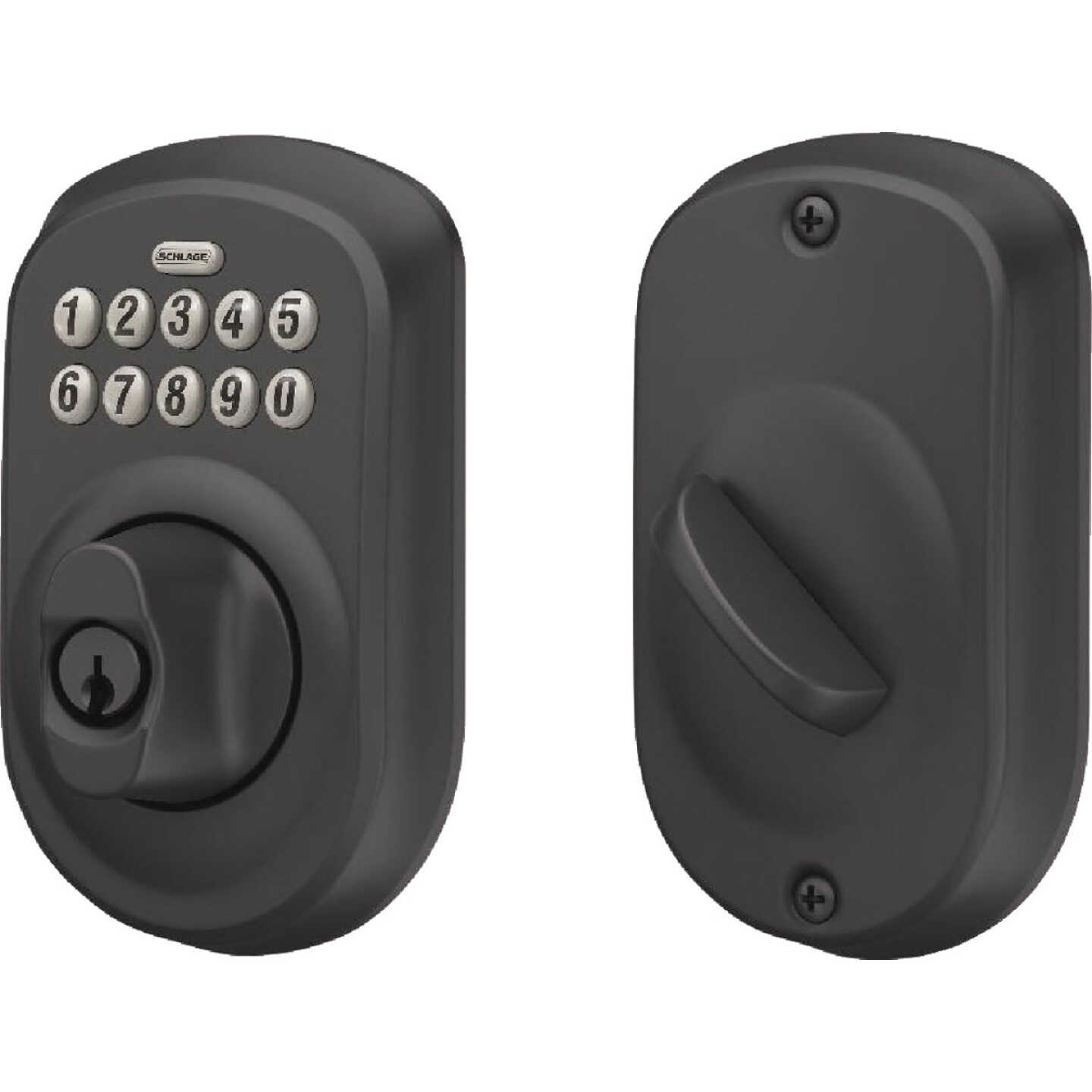 Schlage Plymouth Matte Black Electronic Lock Keypad Deadbolt Image 5