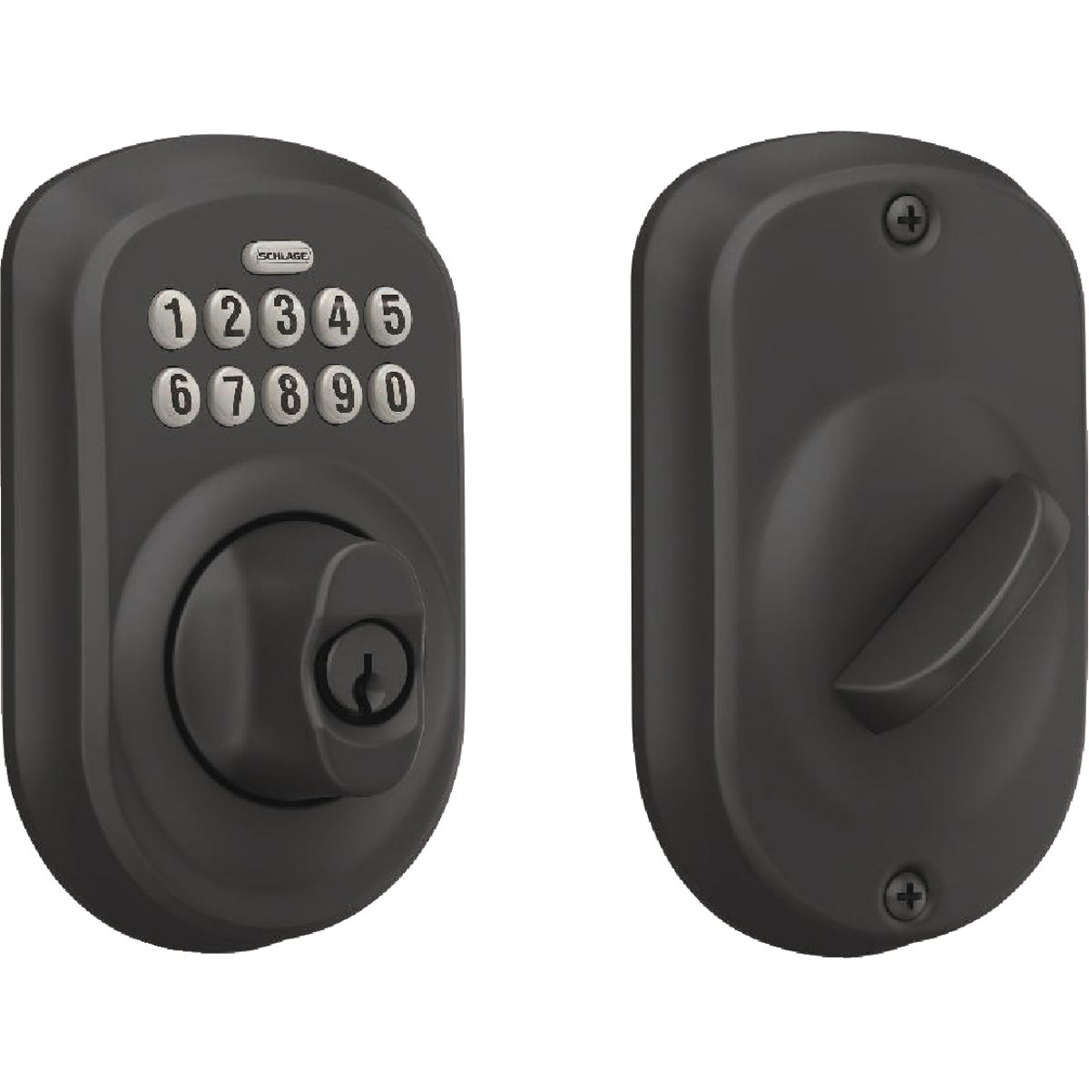 Schlage Plymouth Matte Black Electronic Lock Keypad Deadbolt Image 6
