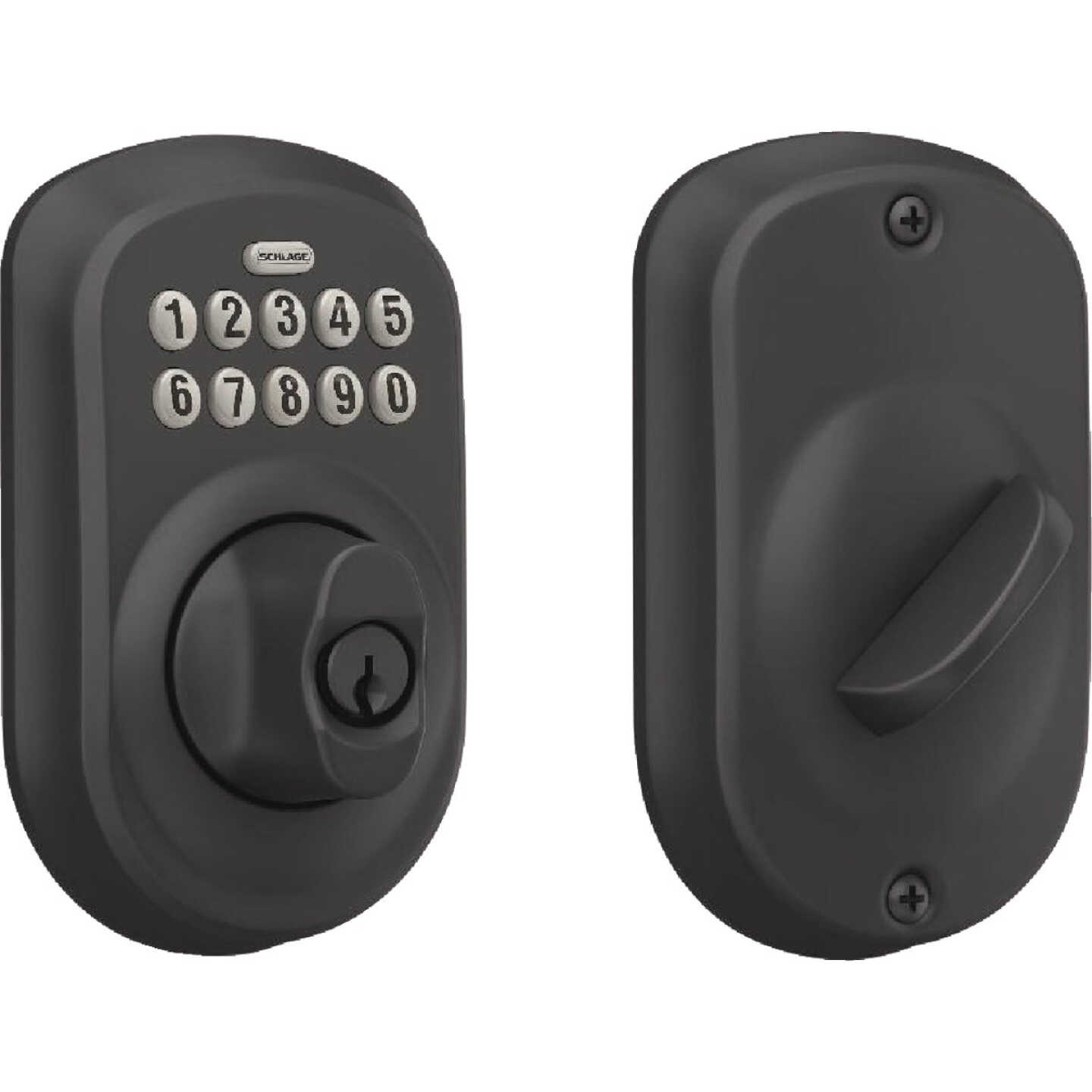 Schlage Plymouth Matte Black Electronic Lock Keypad Deadbolt Image 6
