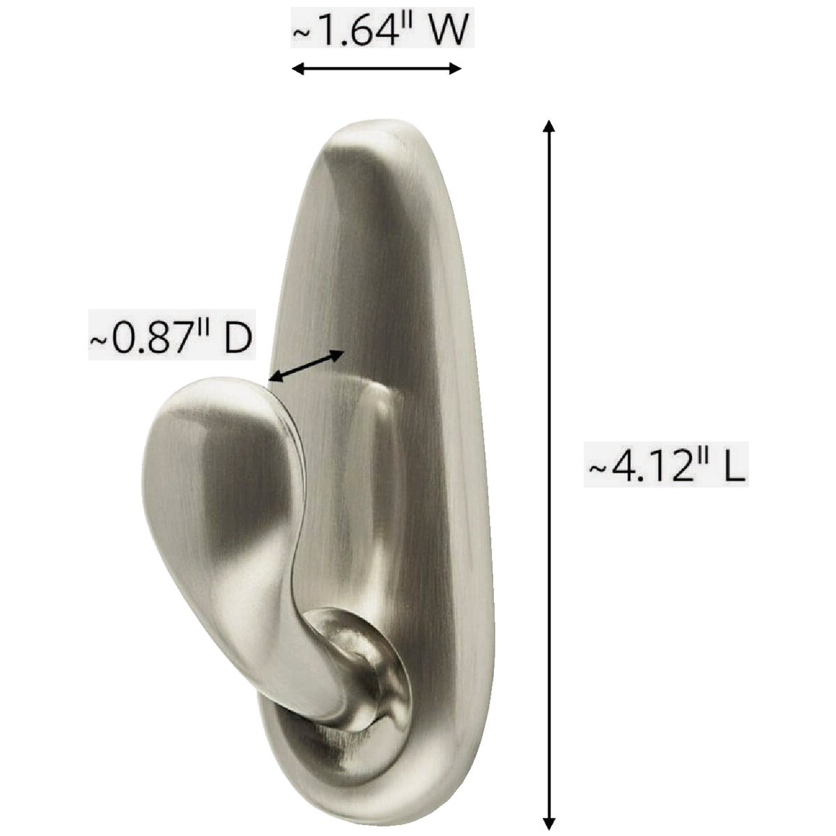 Command Large Forever Classic Hook, Brushed Nickel, 2 Hooks, 4 Strips Image 8