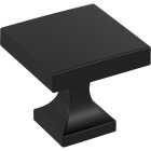 Amerock Pedestal 1.0625 In. Square Matte Black Knob Image 1