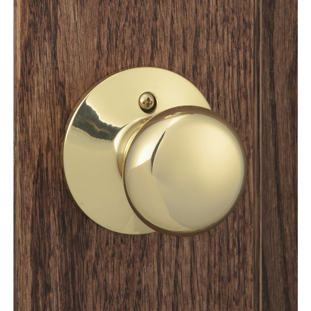 Schlage Bright Brass Entry Door Handleset with Plymouth Knob Image 5