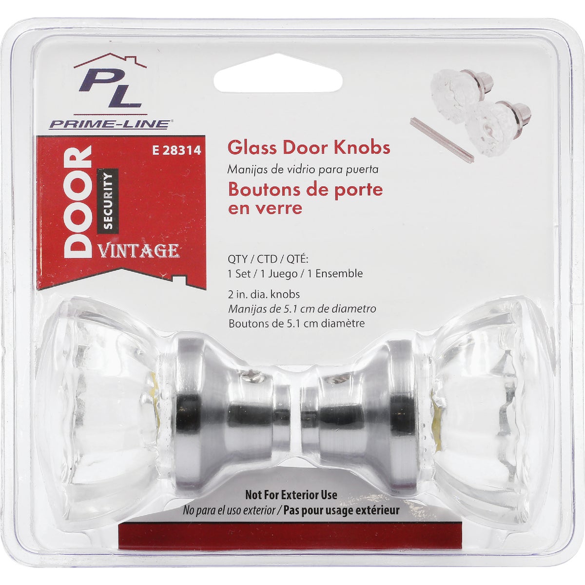 Defender Security 2 In. Glass Door Knob & Spindle Set Image 2