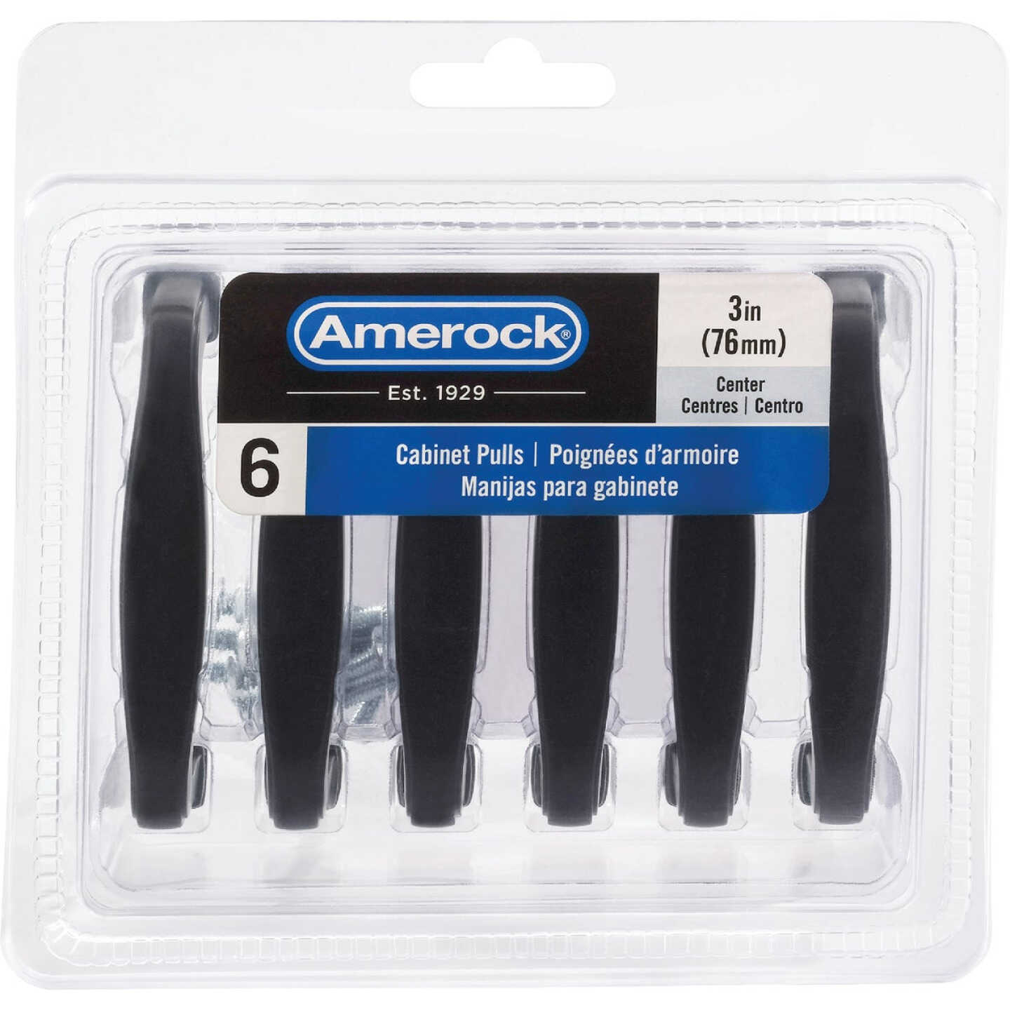 Amerock Everyday Basics Franklin 3 In. Matte Black Cabinet Pull (6-Pack) Image 2
