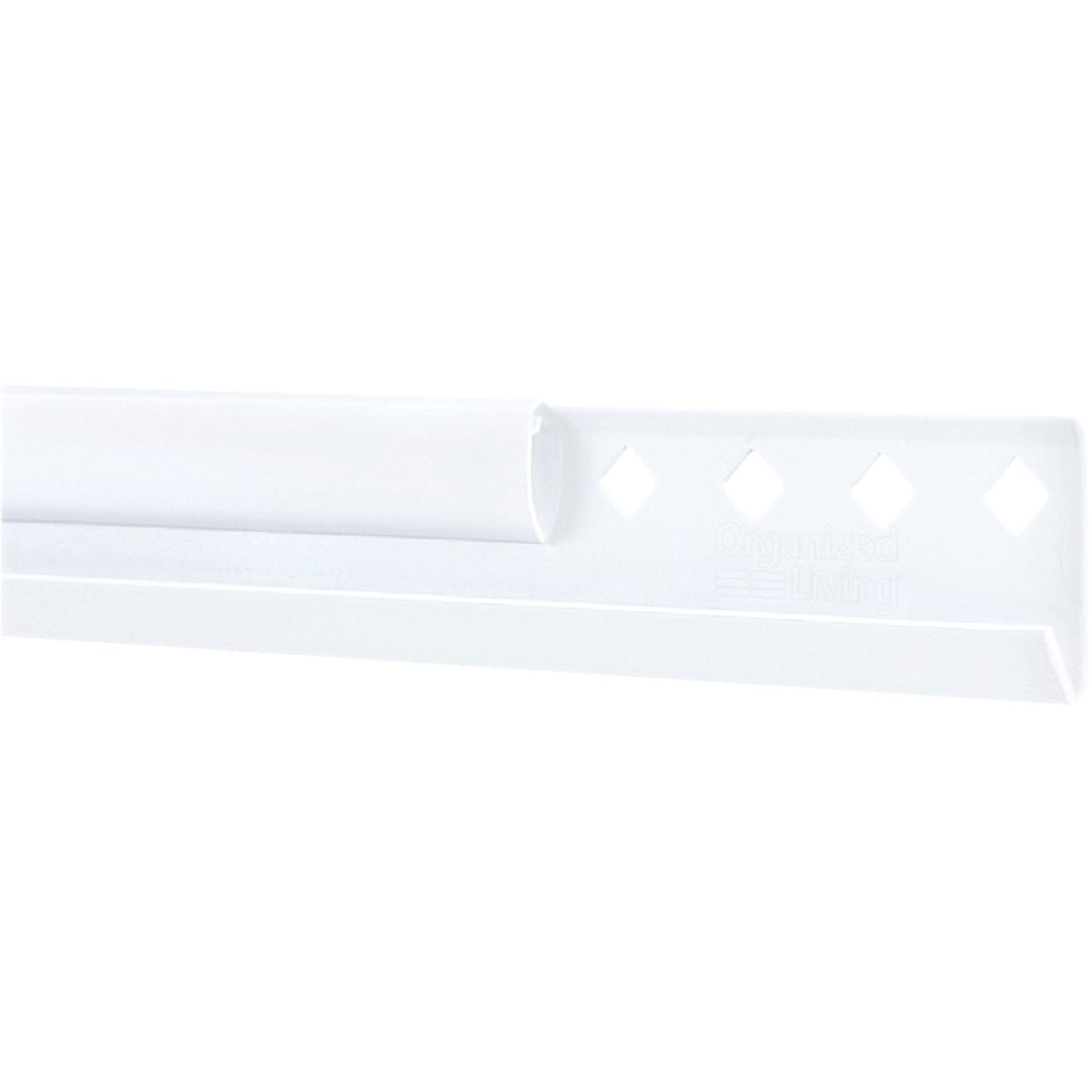 FreedomRail 42 In. White Horizontal Hanging Rail with Cover Image 1