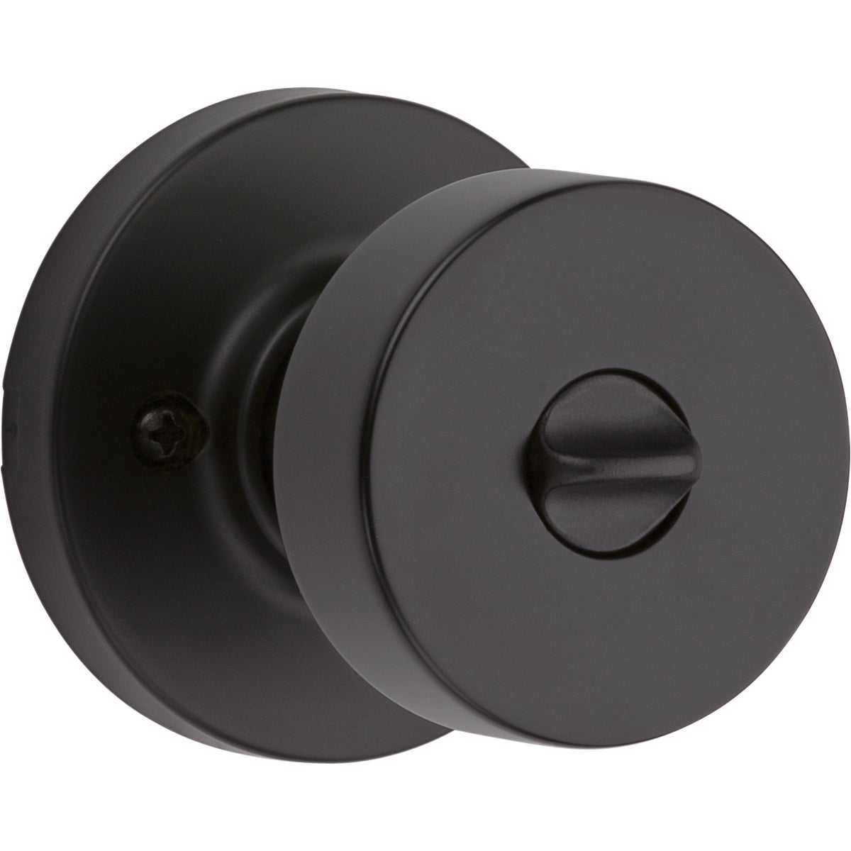 Kwikset Pismo Contemporary Matte Black Privacy Knob Image 1