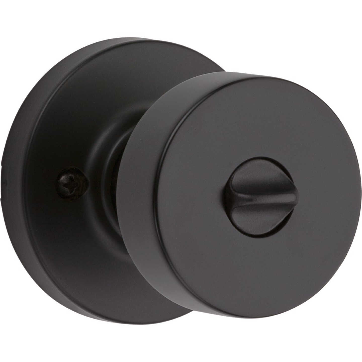 Kwikset Pismo Contemporary Matte Black Privacy Knob Image 1