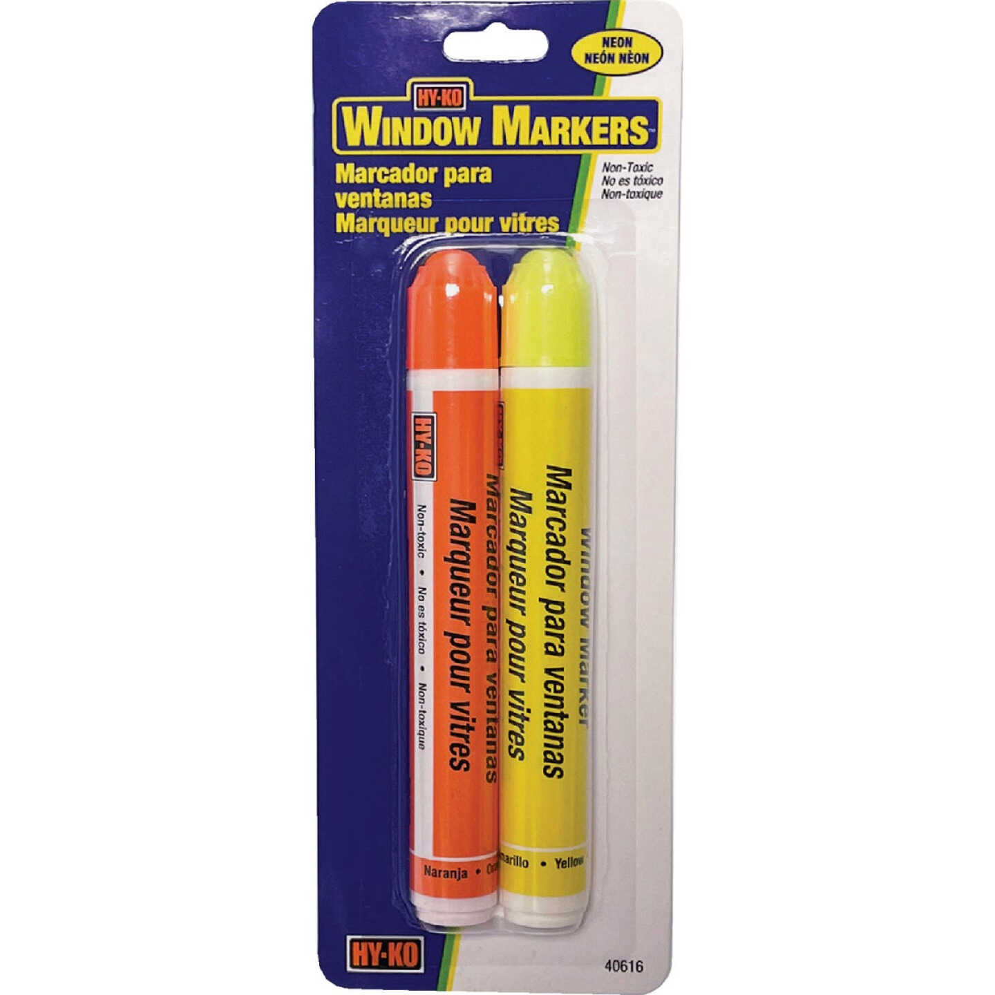Hy-Ko Orange & Yellow Neon Window Marker (2-Pack) Image 1