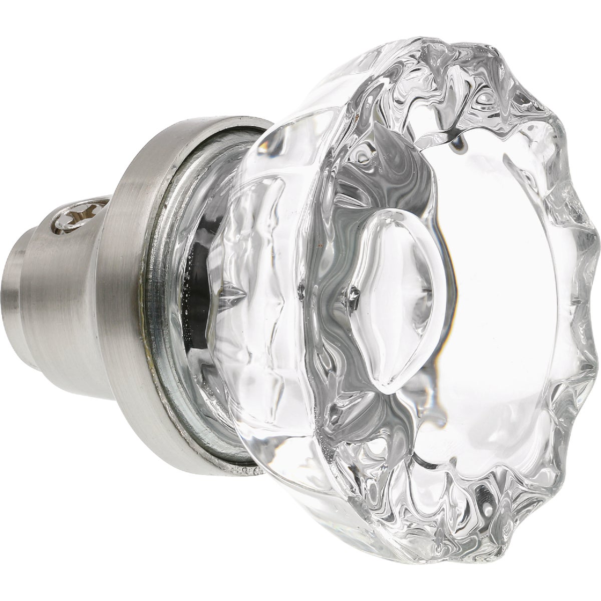 Defender Security 2 In. Satin Nickel Fluted Glass Door Knob Image 3
