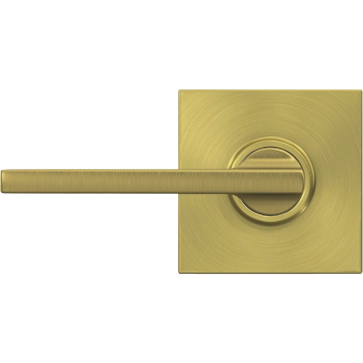 Schlage F Series Latitude Lever Collins Satin Brass Hall & Closet Lock Image 1
