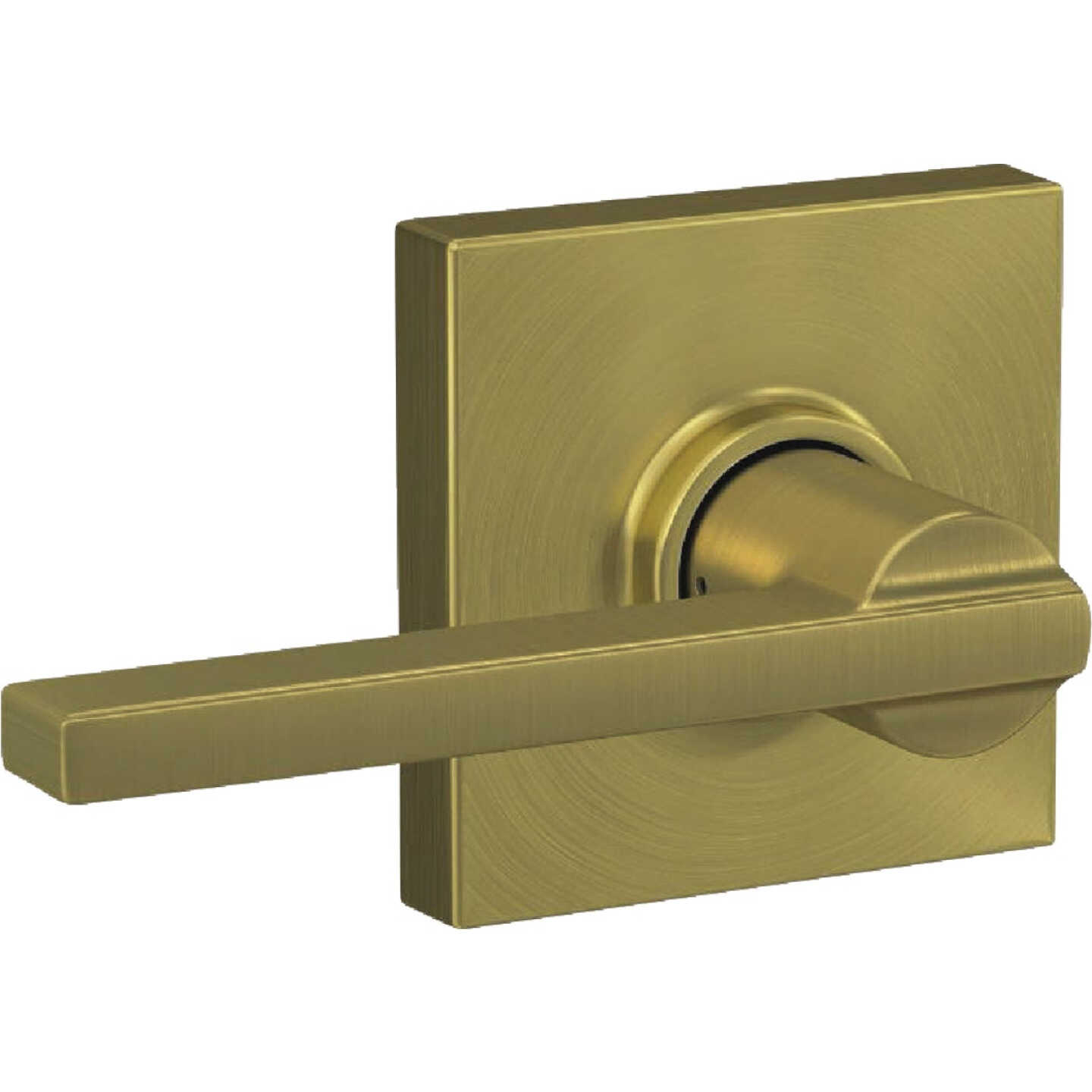 Schlage F Series Latitude Lever Collins Satin Brass Hall & Closet Lock Image 3