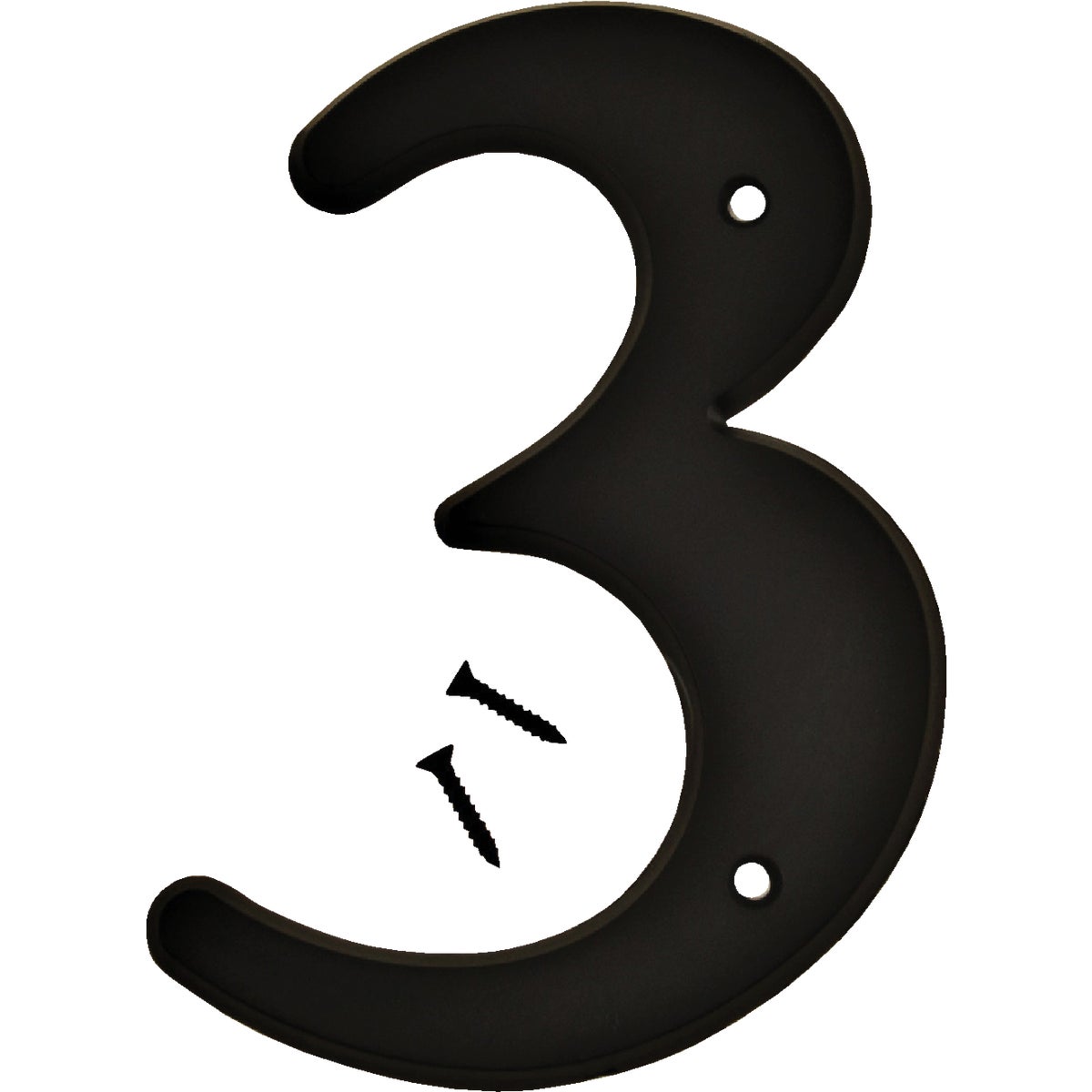 Hy-Ko 6 In. Black Gloss House Number Three Image 1