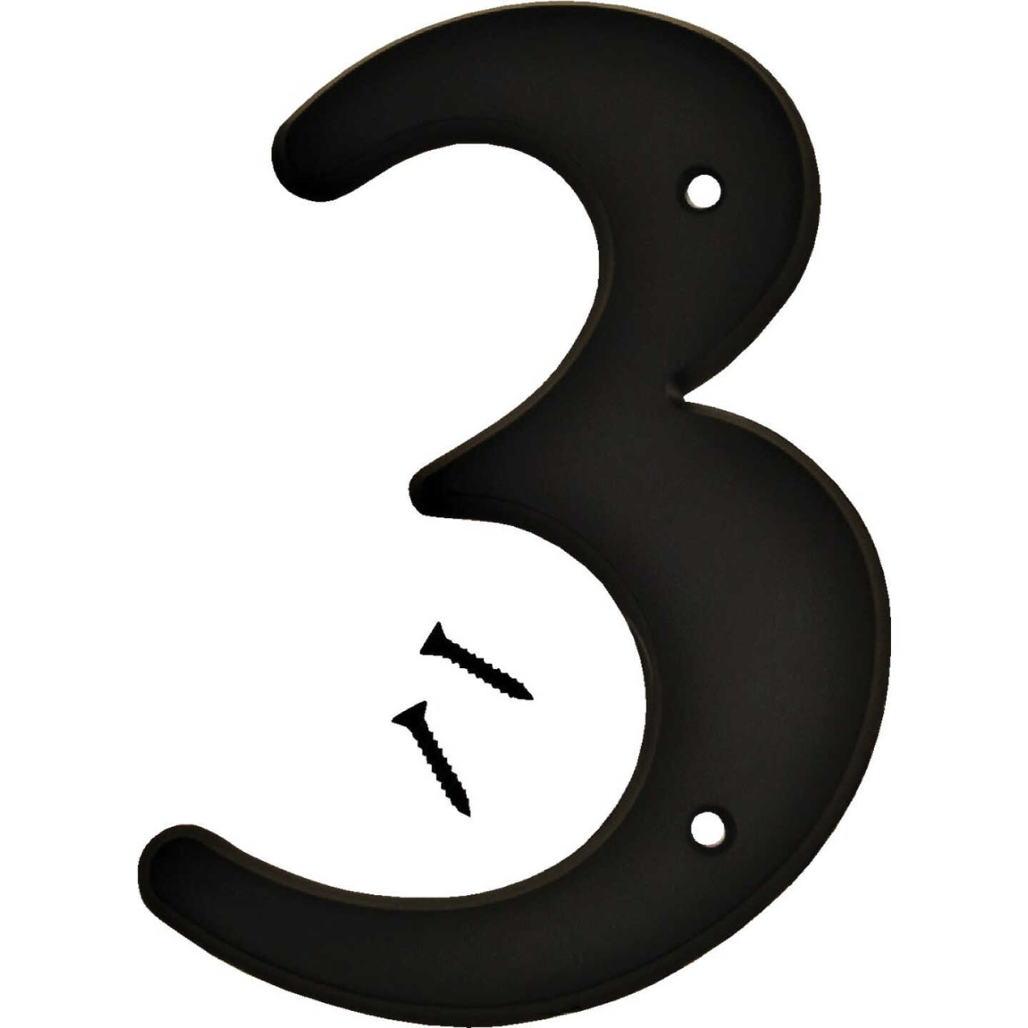 Hy-Ko 6 In. Black Gloss House Number Three Image 1