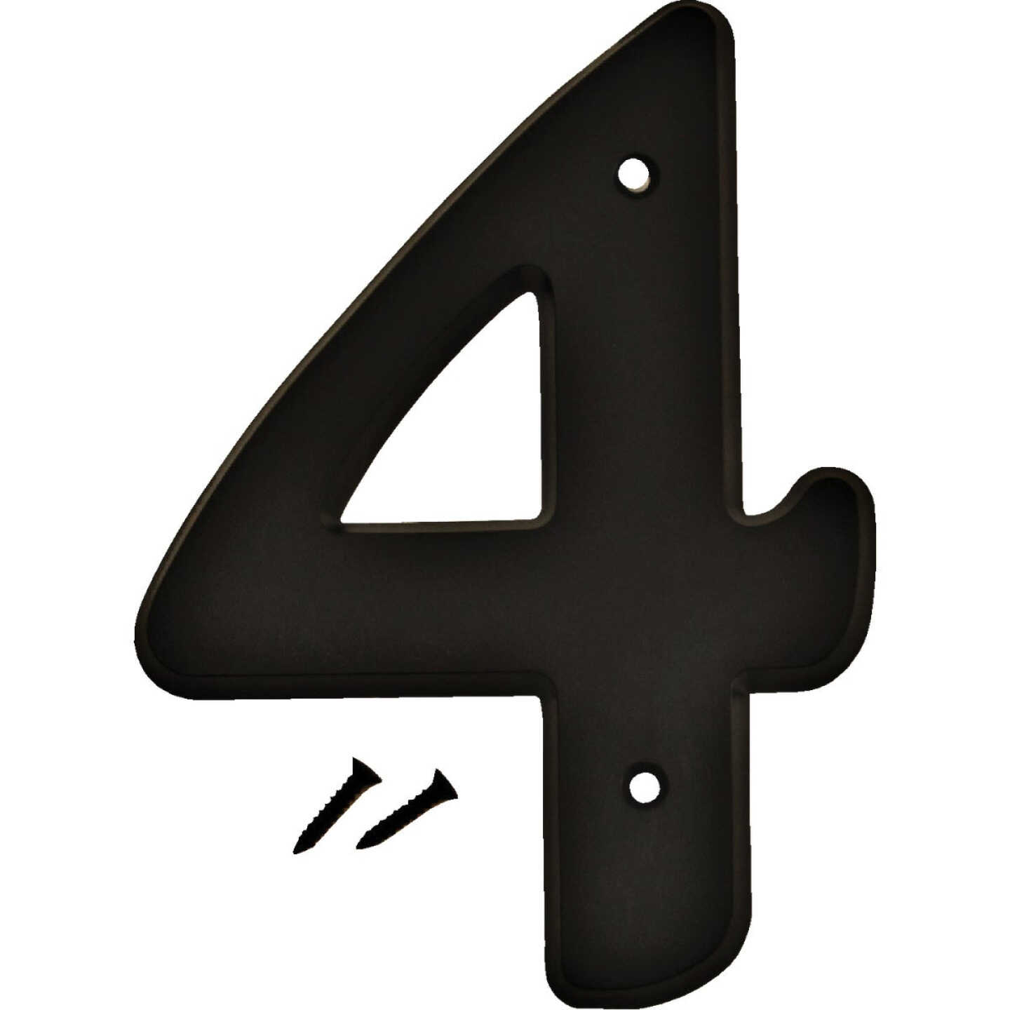 Hy-Ko 6 In. Black Gloss House Number Four Image 1