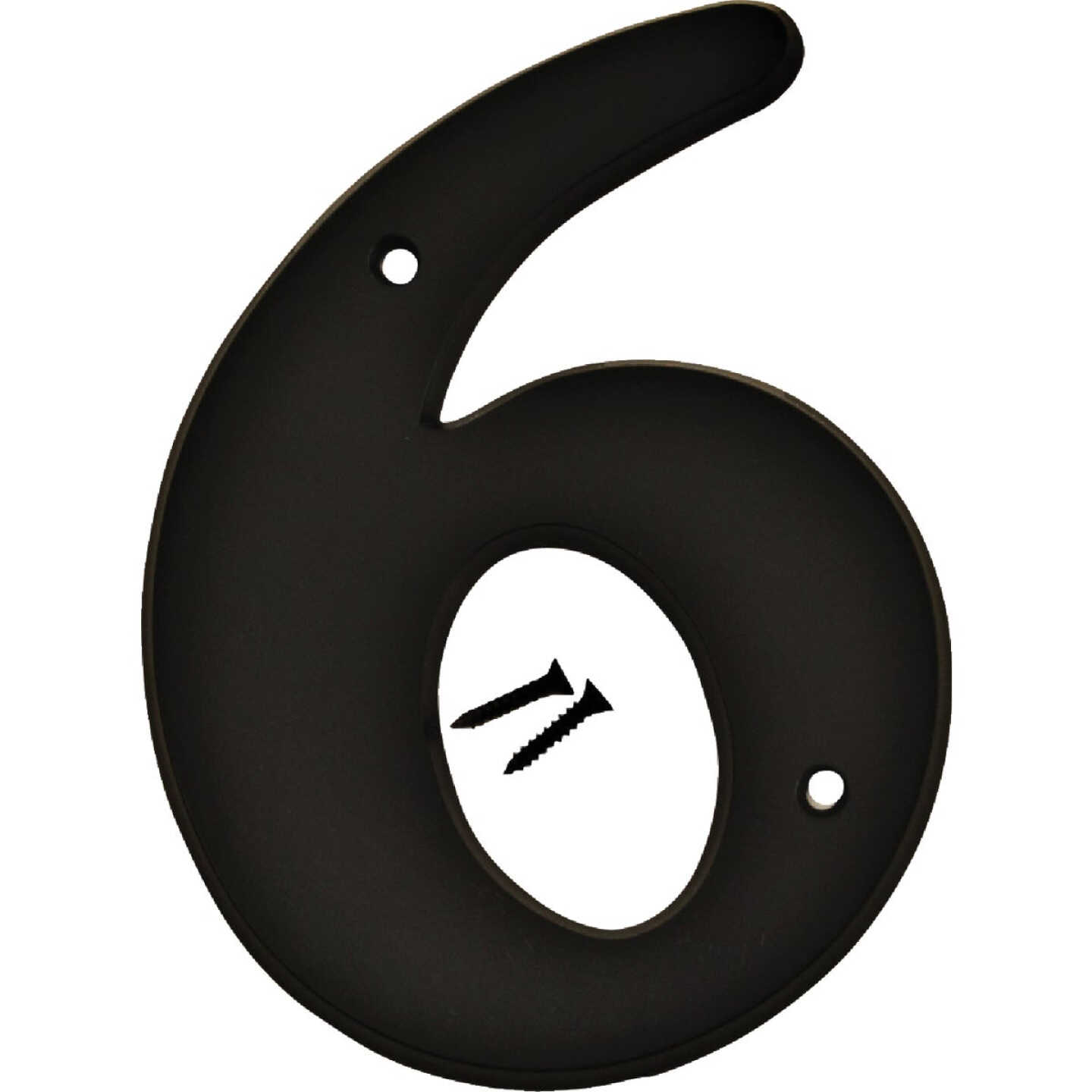 Hy-Ko 6 In. Black Gloss House Number Six Image 1