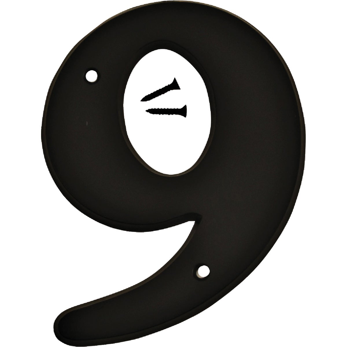 Hy-Ko 6 In. Black Gloss House Number Nine