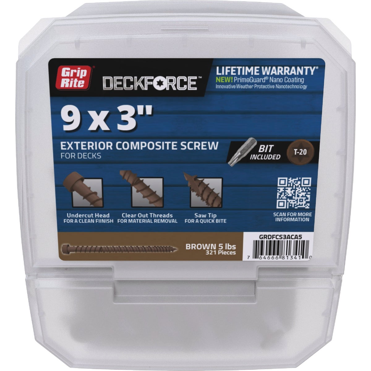 Grip-Rite DeckForce 3 In. Composite Acacia Deck Screw (5 Lb.)