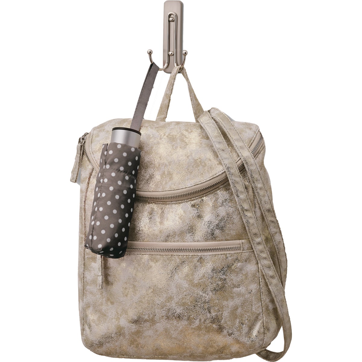 Command Large Decorative Double Hook, Brushed Nickel, 1 Hook, 1 Strip Image 3