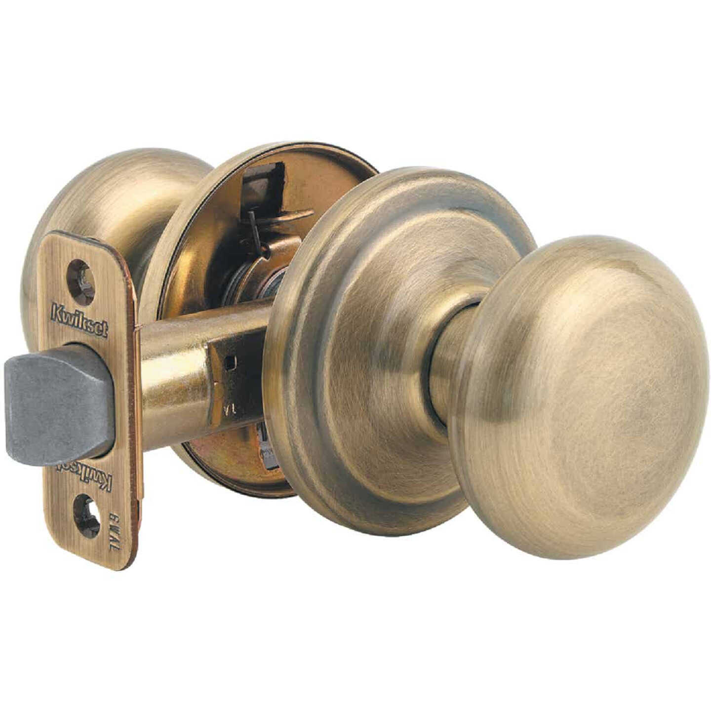 Kwikset Signature Series Antique Brass Hall & Closet Door Knob Image 1