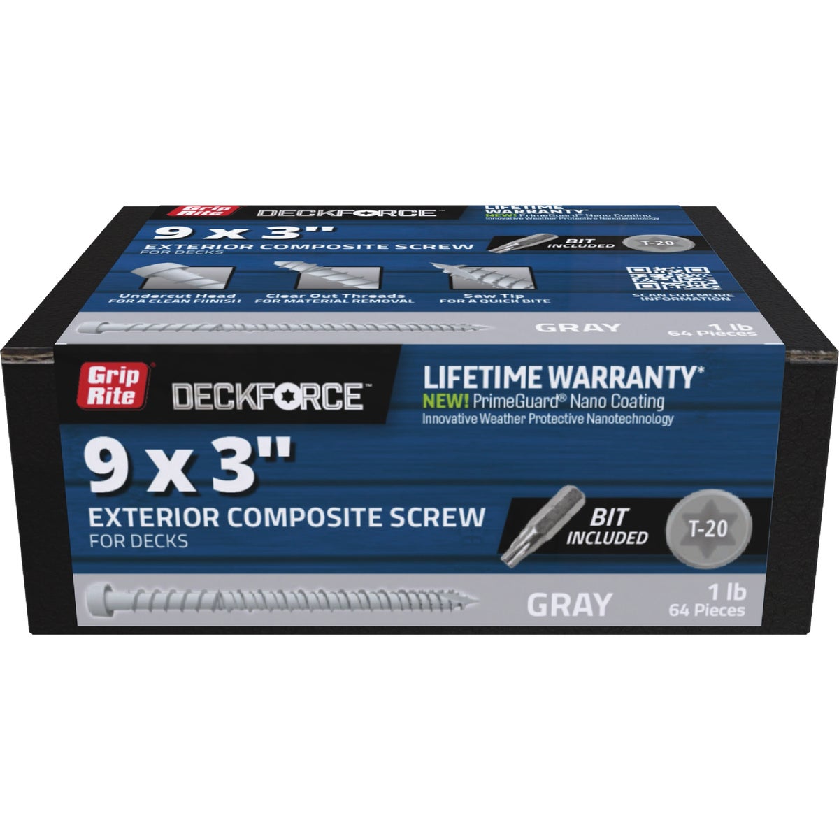 Grip-Rite DeckForce 3 In. Composite Harbor Gray Deck Screw (1 Lb.)