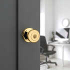 Kwikset Signature Series Polished Brass Juno Entry Door Knob with SmartKey Image 2