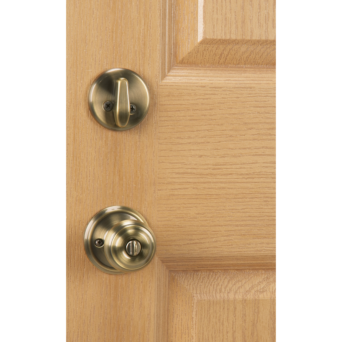 Schlage Antique Brass Deadbolt & Door Knob Combo Image 2