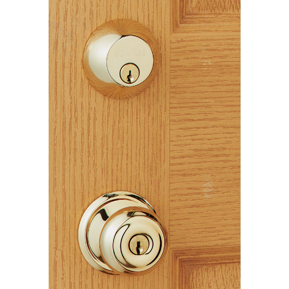 Schlage Bright Brass Deadbolt & Door Knob Combo