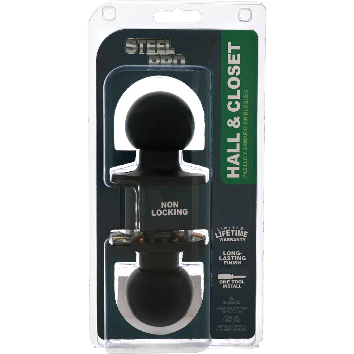 Steel Pro Matte Black Hall & Closet Door Knob Image 2