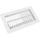 United States Hardware 4 In. x 8 In. x 1-5/16 In. White Steel Floor Register Image 1