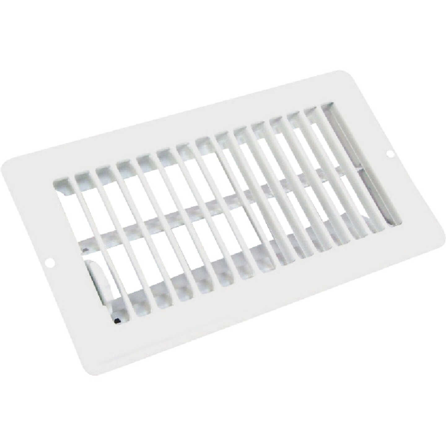 United States Hardware 4 In. x 8 In. x 1-5/16 In. White Steel Floor Register Image 1