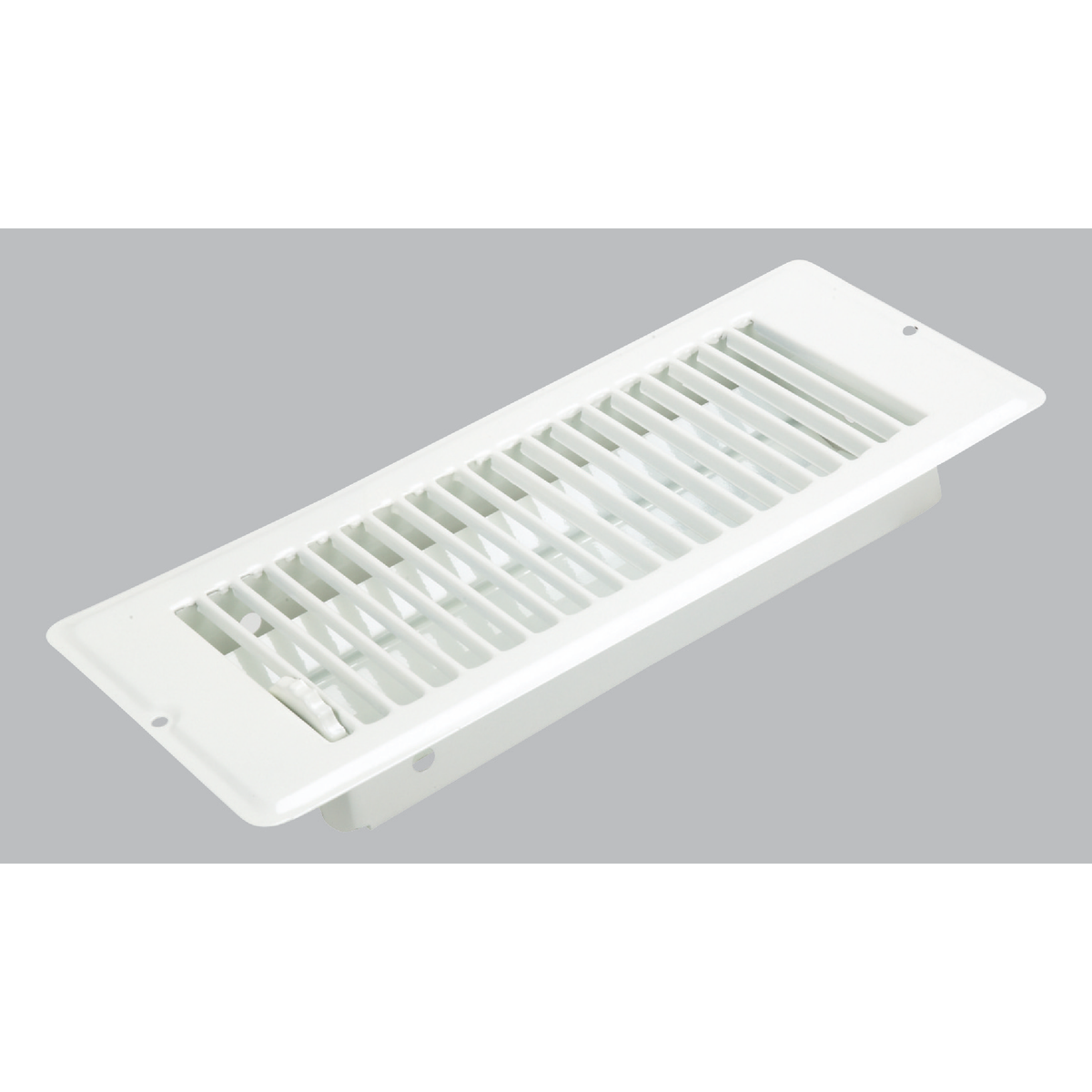 United States Hardware 4 In. x 10 In. x 1-5/16 In. White Steel Floor Register Image 1