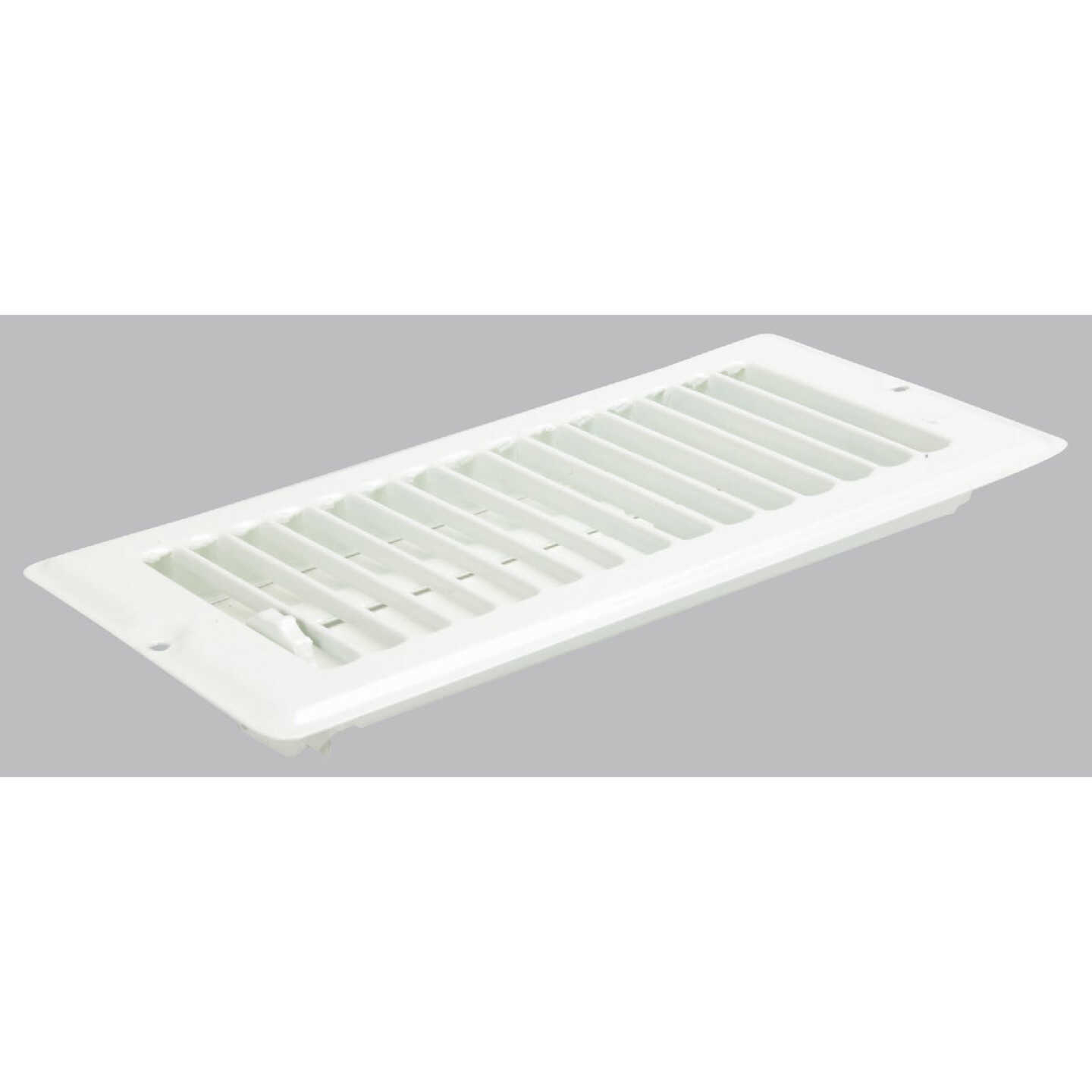 United States Hardware 4 In. x 8 In. x 9/16 In. White Steel Floor Register Image 1
