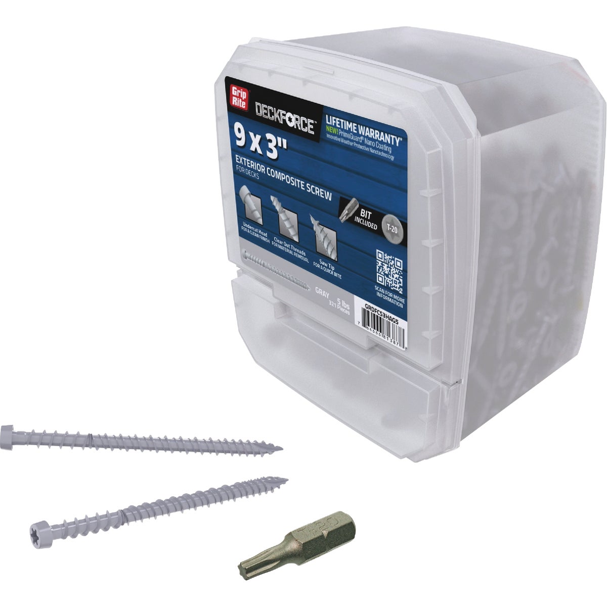 Grip-Rite DeckForce 3 In. Composite Harbor Gray Deck Screw (5 Lb.) Image 2