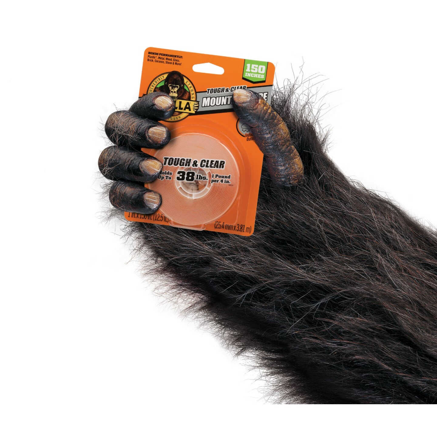 Gorilla 1 In. x 150 In. Tough & Clear Double-Sided Mounting Tape (38 Lb. Capacity) Image 4
