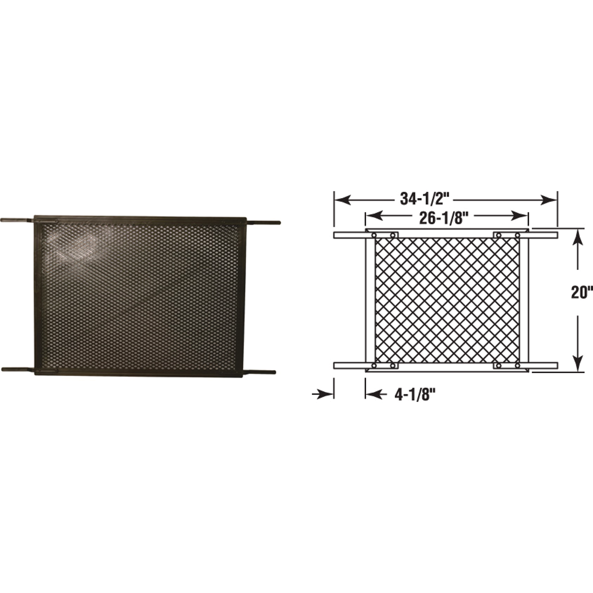 Prime-Line Make-2-Fit 34.5 In. x 20 In. Brown Plastic Door Grille for 36 In. Door