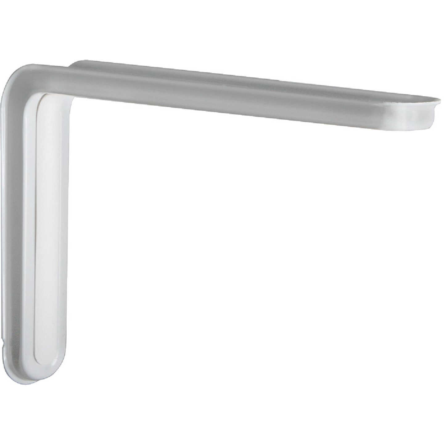 Knape & Vogt Slim-Line 10 In. D. x 6.5 In. H. White Steel L Bracket Image 1