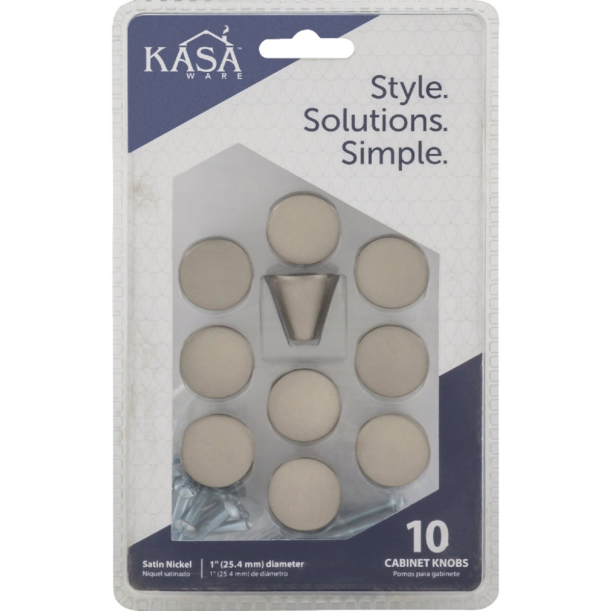 KasaWare 1 In. Diameter Satin Nickel Cone Knob (10-Pack) Image 2