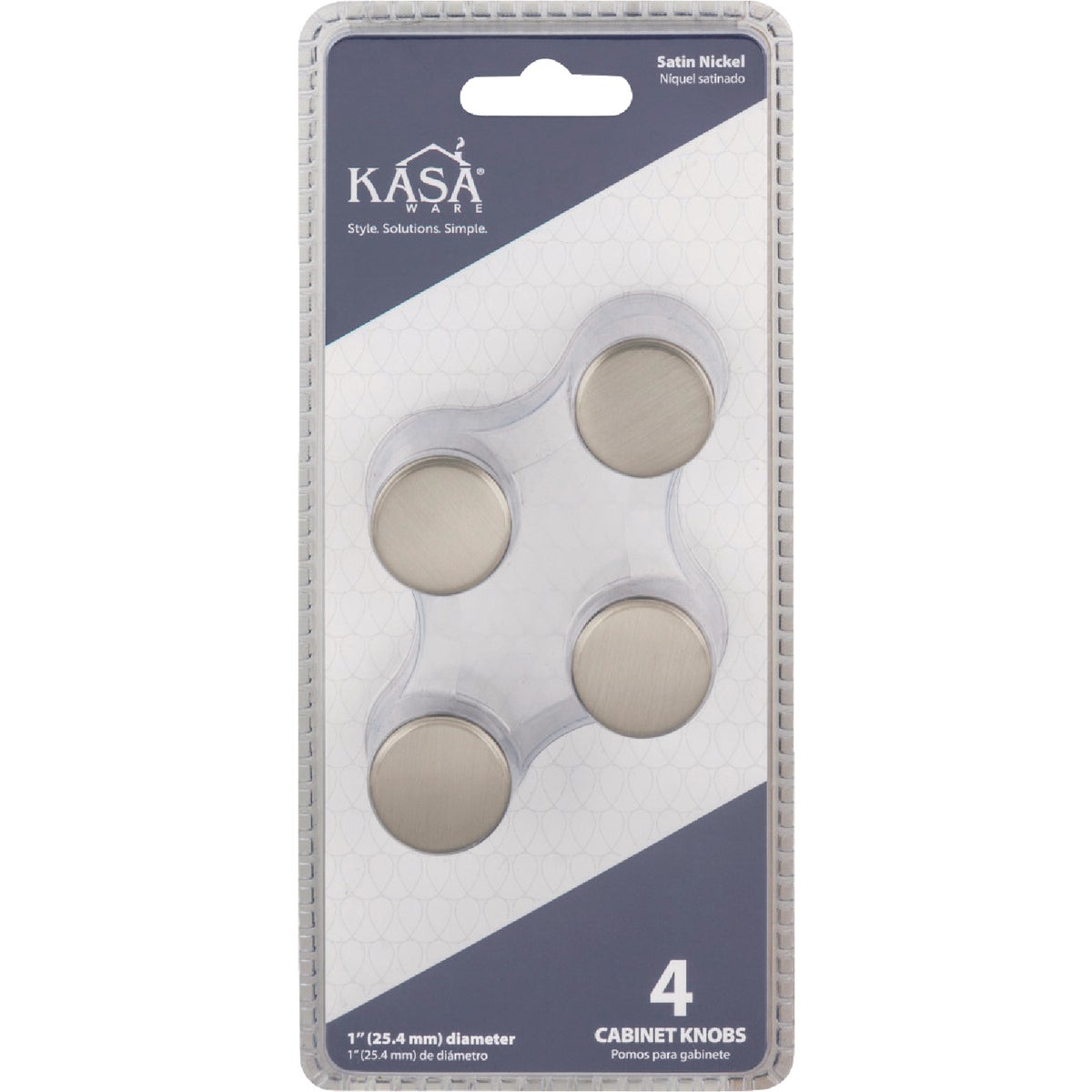 KasaWare 1 In. Diameter Satin Nickel Cone Knob (4-Pack) Image 2