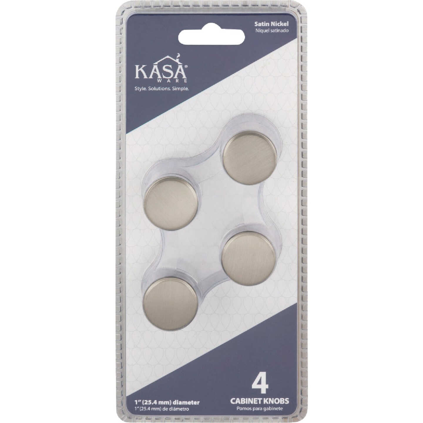 KasaWare 1 In. Diameter Satin Nickel Cone Knob (4-Pack) Image 2
